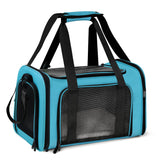 Portable Pet Carrier Bag, Top Opening, Removable Mat and Breathable Mesh, Airline Approved Pet Carrier Foldable Transport Carrier for Dogs and Cats, with Shoulder Strap and Pet Bowl