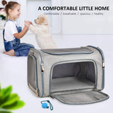 Portable Pet Carrier Bag, Top Opening, Removable Mat and Breathable Mesh, Airline Approved Pet Carrier Foldable Transport Carrier for Dogs and Cats, with Shoulder Strap and Pet Bowl