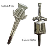 Scottosh  Thistle-Drummer Kilt Pin