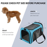 Portable Pet Carrier Bag, Top Opening, Removable Mat and Breathable Mesh, Airline Approved Pet Carrier Foldable Transport Carrier for Dogs and Cats, with Shoulder Strap and Pet Bowl